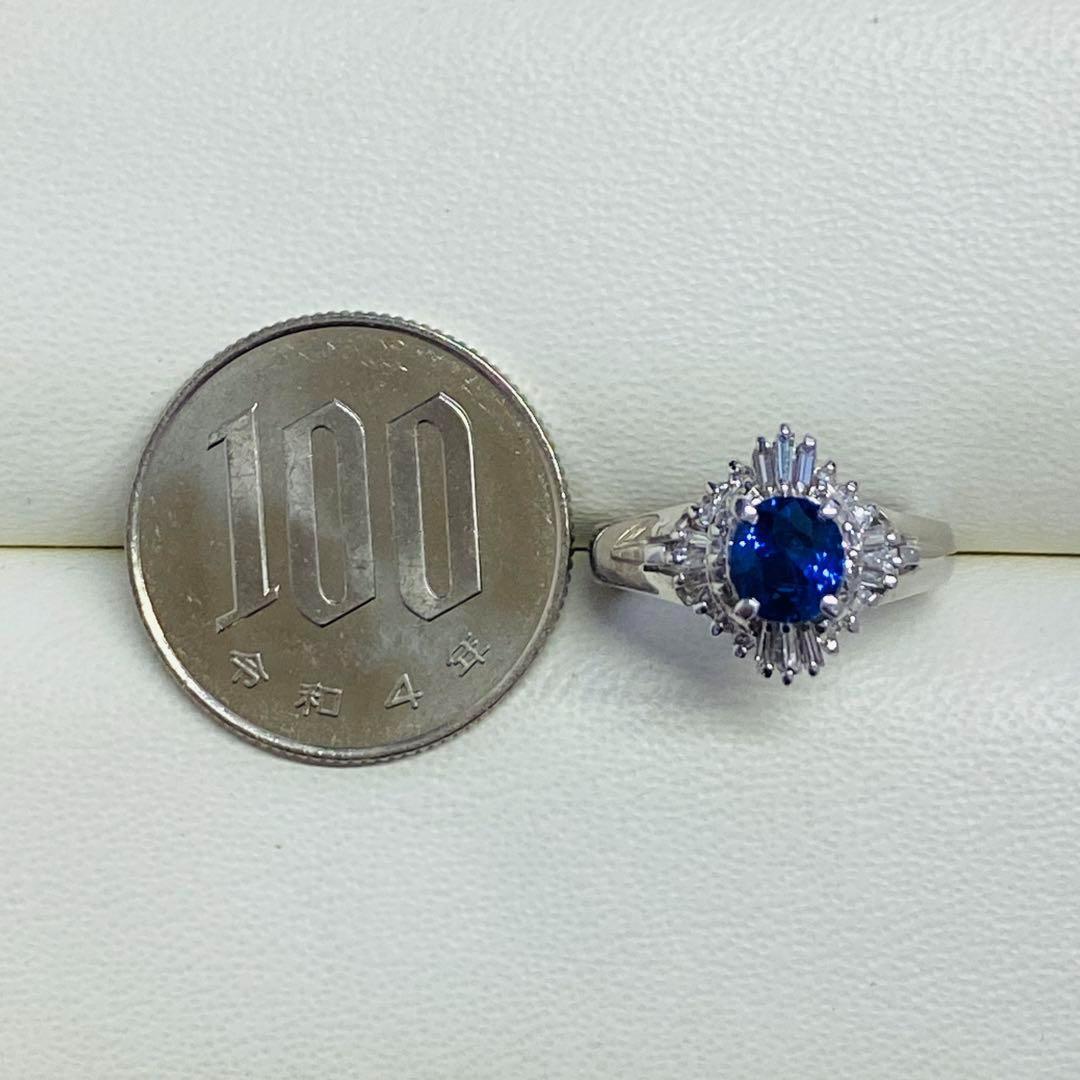 Pt900 天然サファイヤリング S1.08ct 鑑別書付き プラチナ 匿名