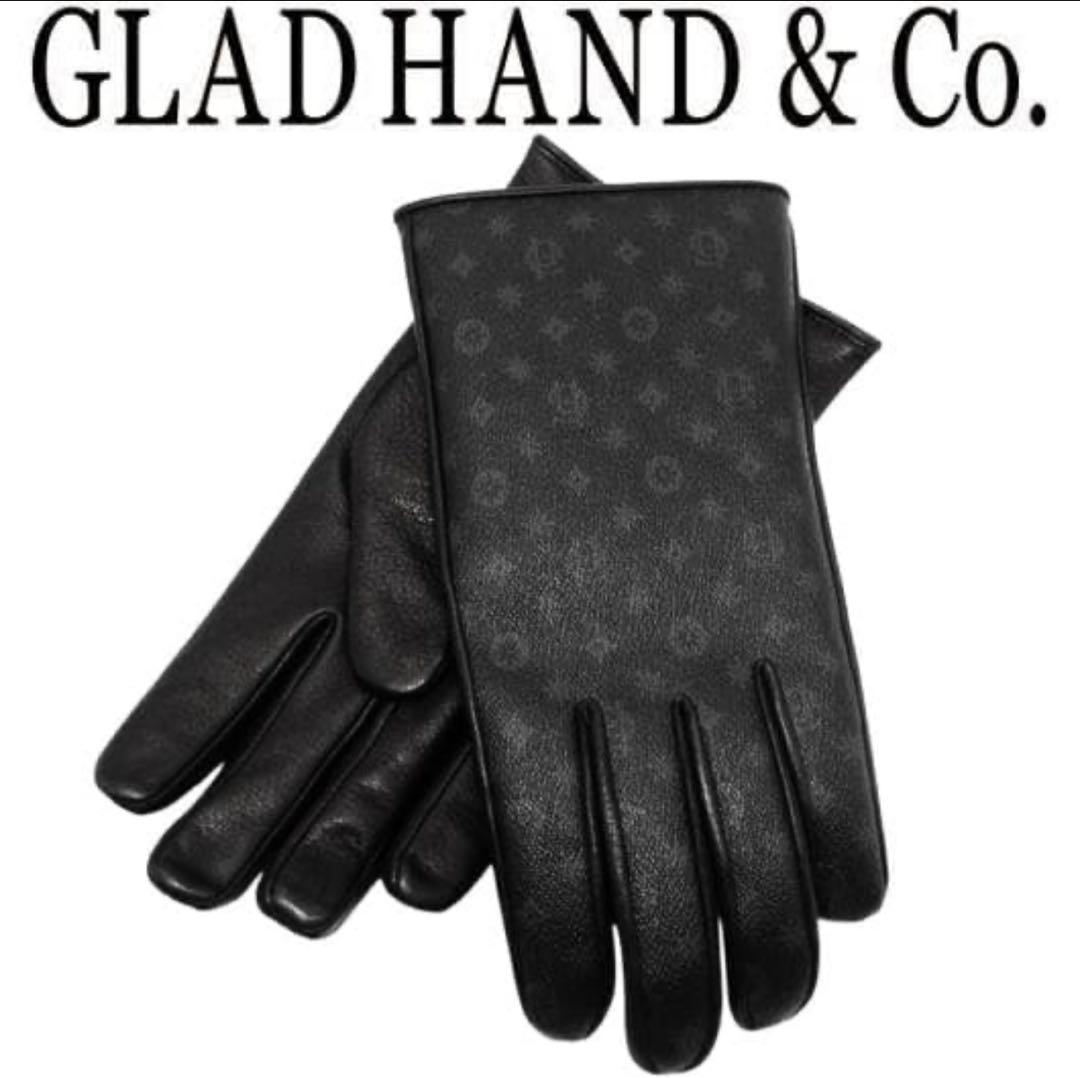 GLADHAND モノグラム レザーグローブ ブラックL きGLAD HAND