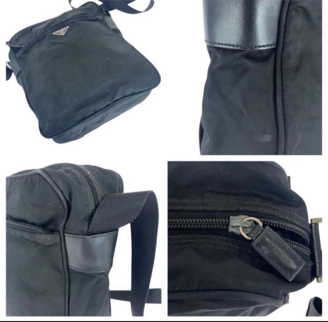 美品 PRADA 三角ロゴプレートショルダーバッグ