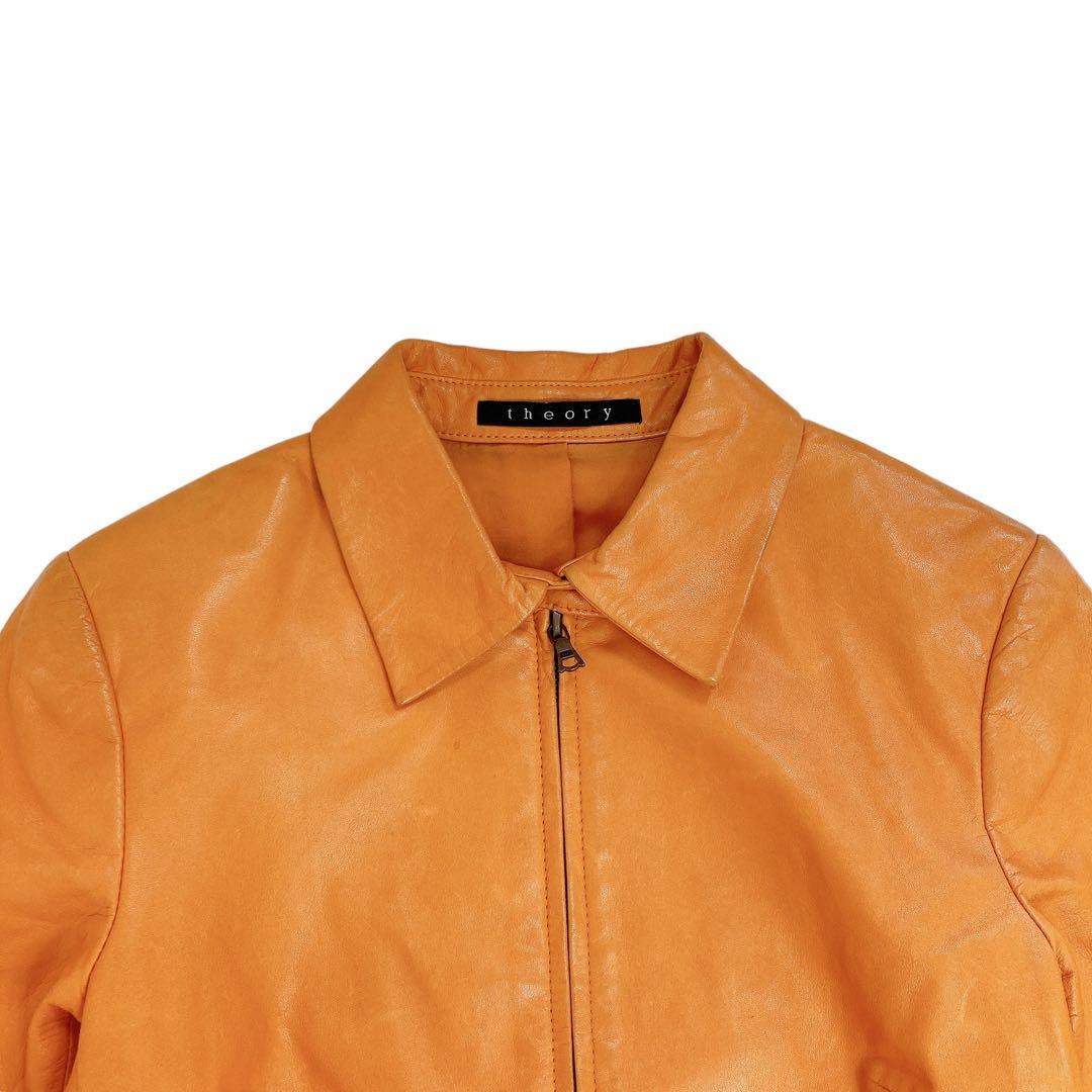 10T170☆ theory 牛革 レザージャケット シングル ライダース M