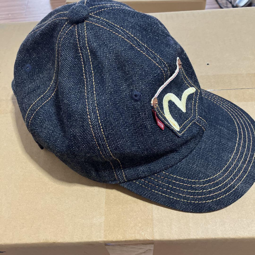 EVISU DENIMCAP デニム ベースボールキャップ ロゴパッチ付き