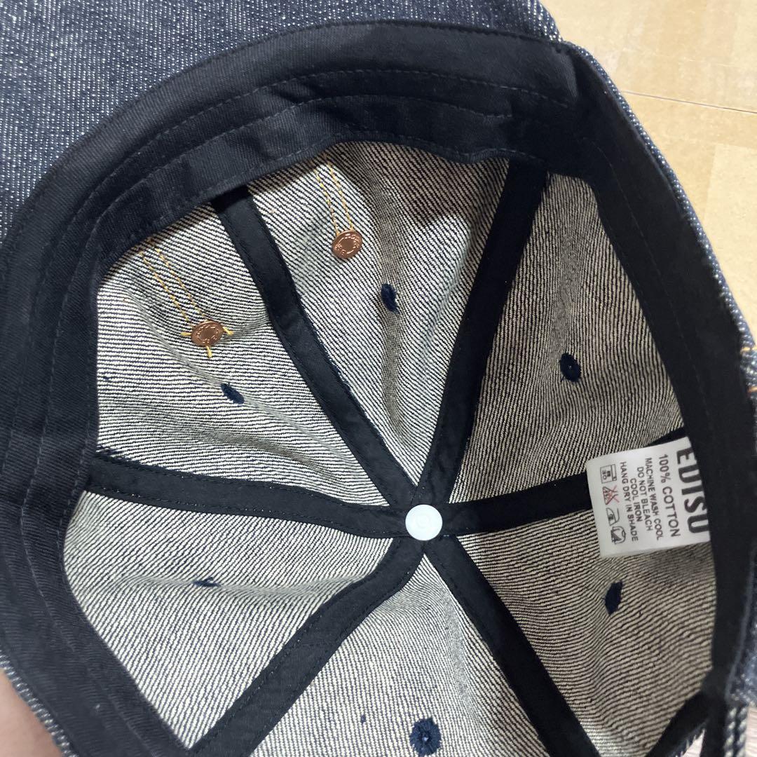 EVISU DENIMCAP デニム ベースボールキャップ ロゴパッチ付き