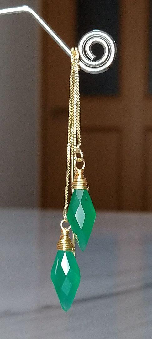 RiSaO＊様専用ページ✧14Kgf✧グリーンオニキス×MOPのピアス