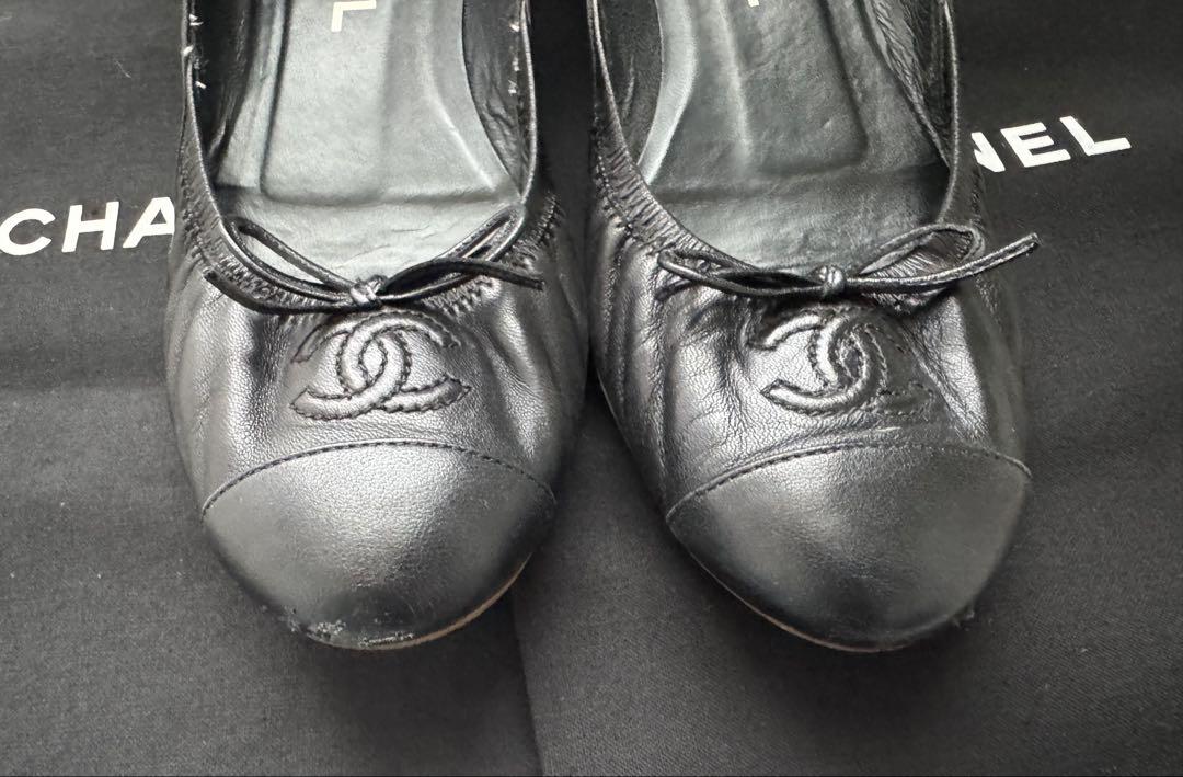 CHANEL シャネル　フラットバレエシューズ　ブラック　サイズ35