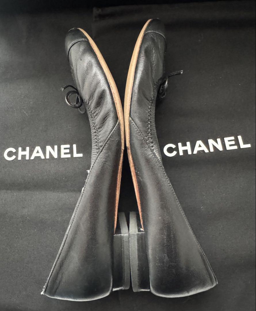 CHANEL シャネル　フラットバレエシューズ　ブラック　サイズ35