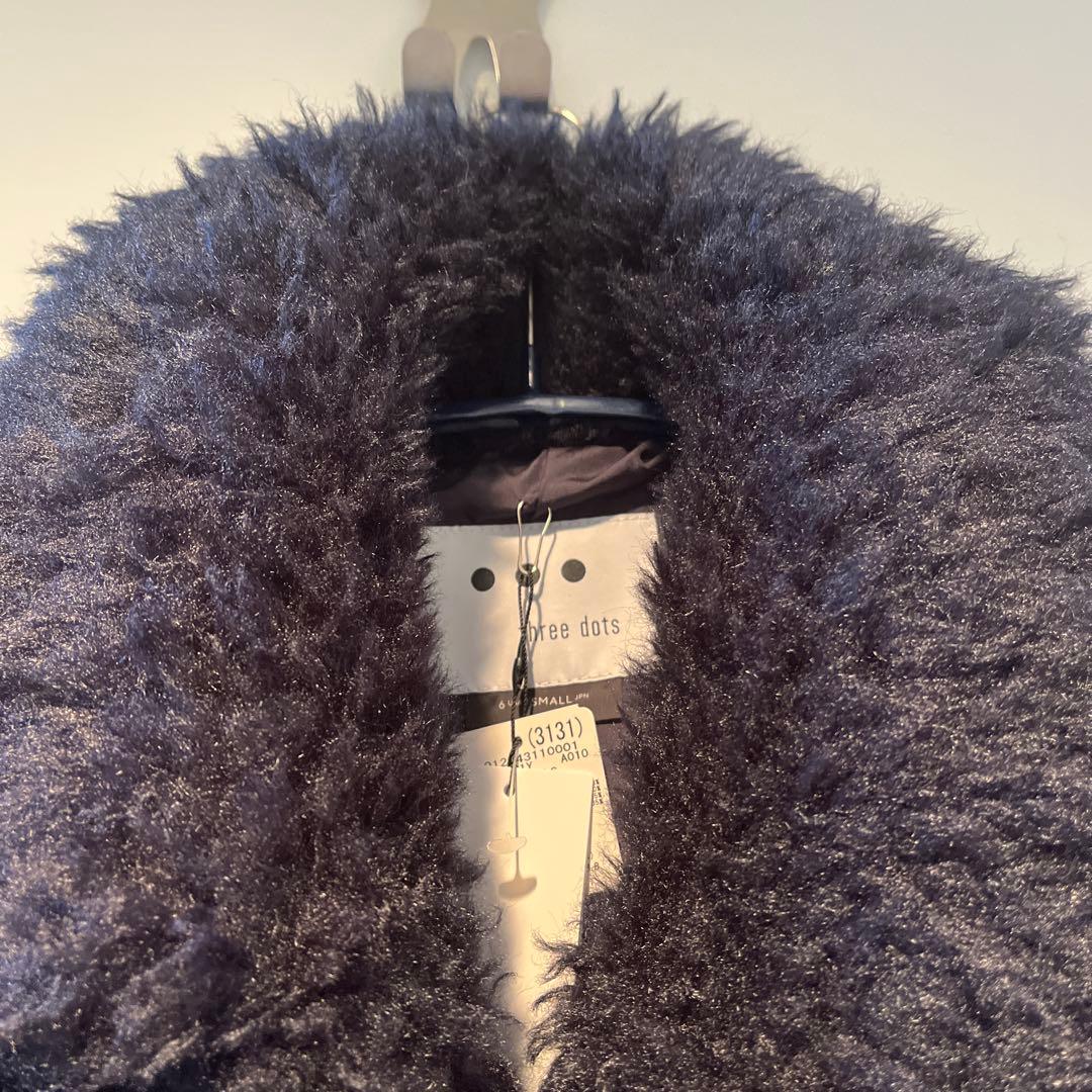 three dots ネイビー ボアジャケット three dots ネイビー ボアジャケット