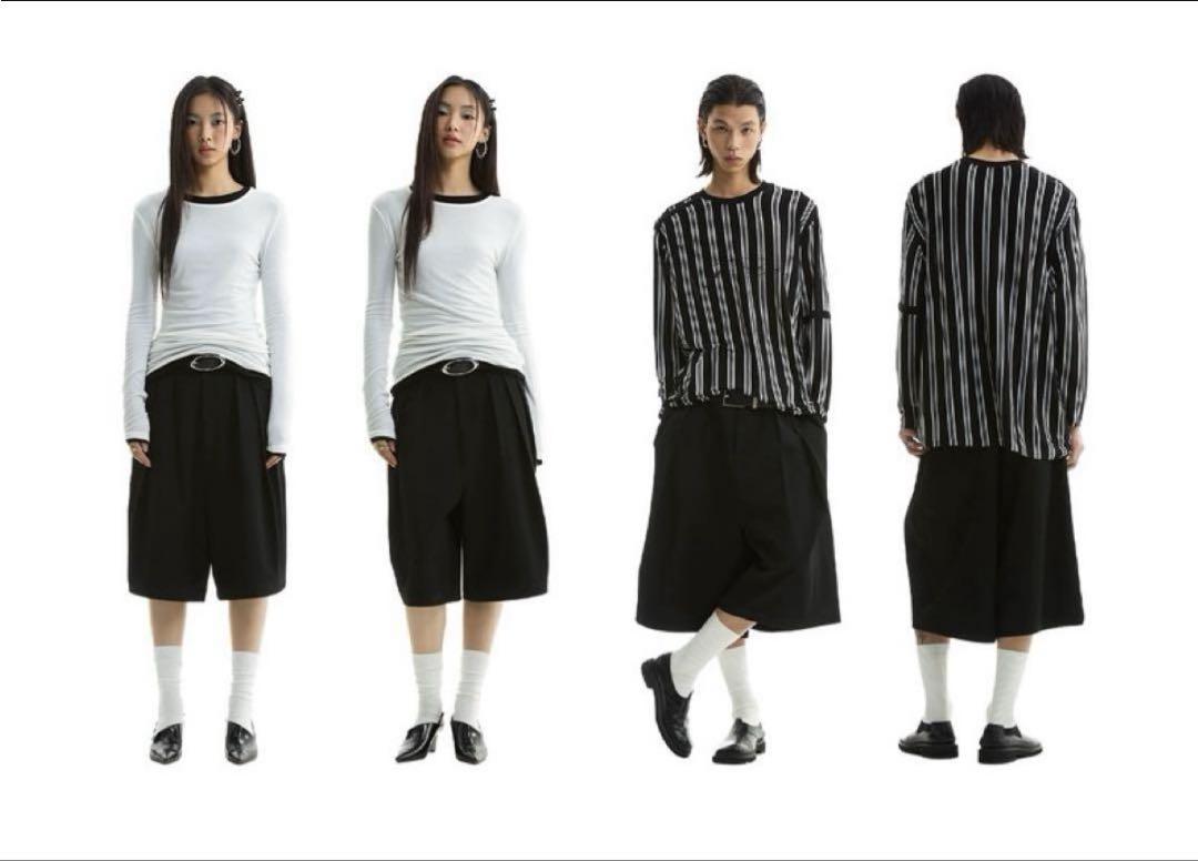 セットアップ モード】FUNKYFUN 6部丈 サイドプリーツバルーンショーツ 25SS パンツ