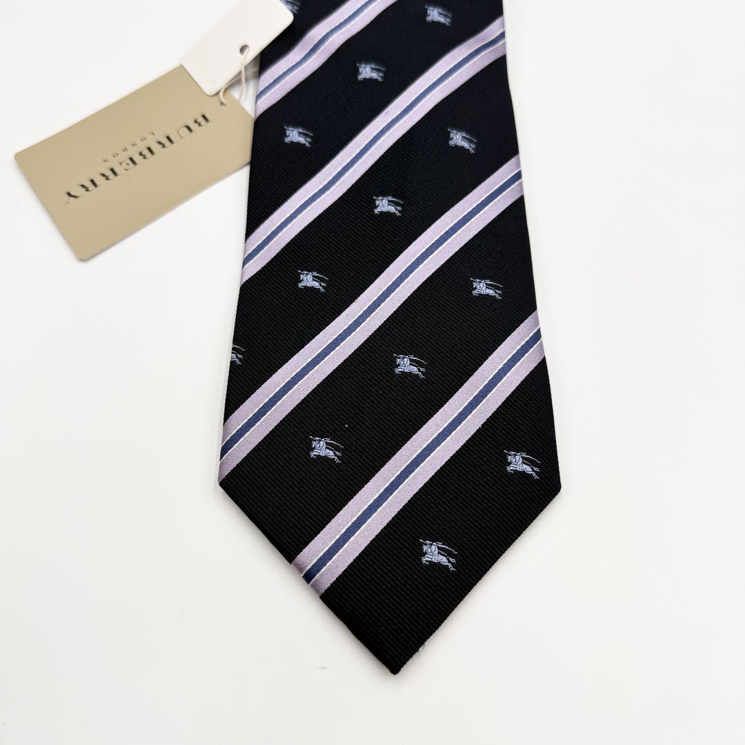 【未使用】BURBERRY LONDON ネクタイ ネイビー レジメンタル　総柄