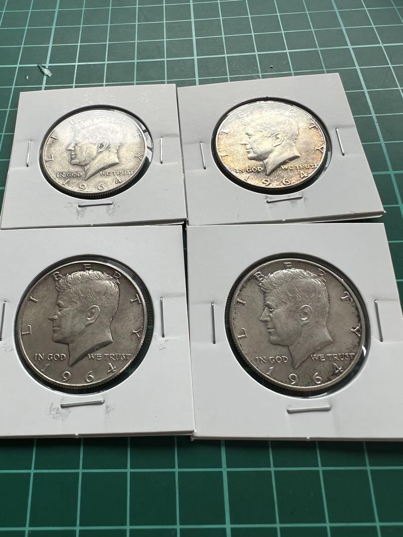 外国銀貨　アメリカケネディ銀貨　1964年　4枚