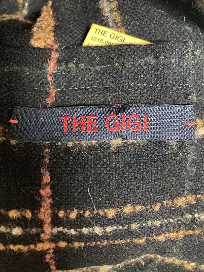 THE GIGI 黒と茶色のチェック柄 テーラードジャケット48