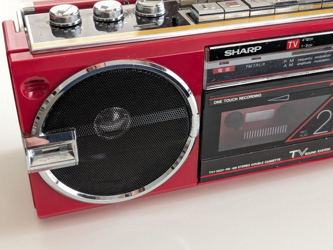SHARP QT-77MK2  レッド　ラジカセ レトロ