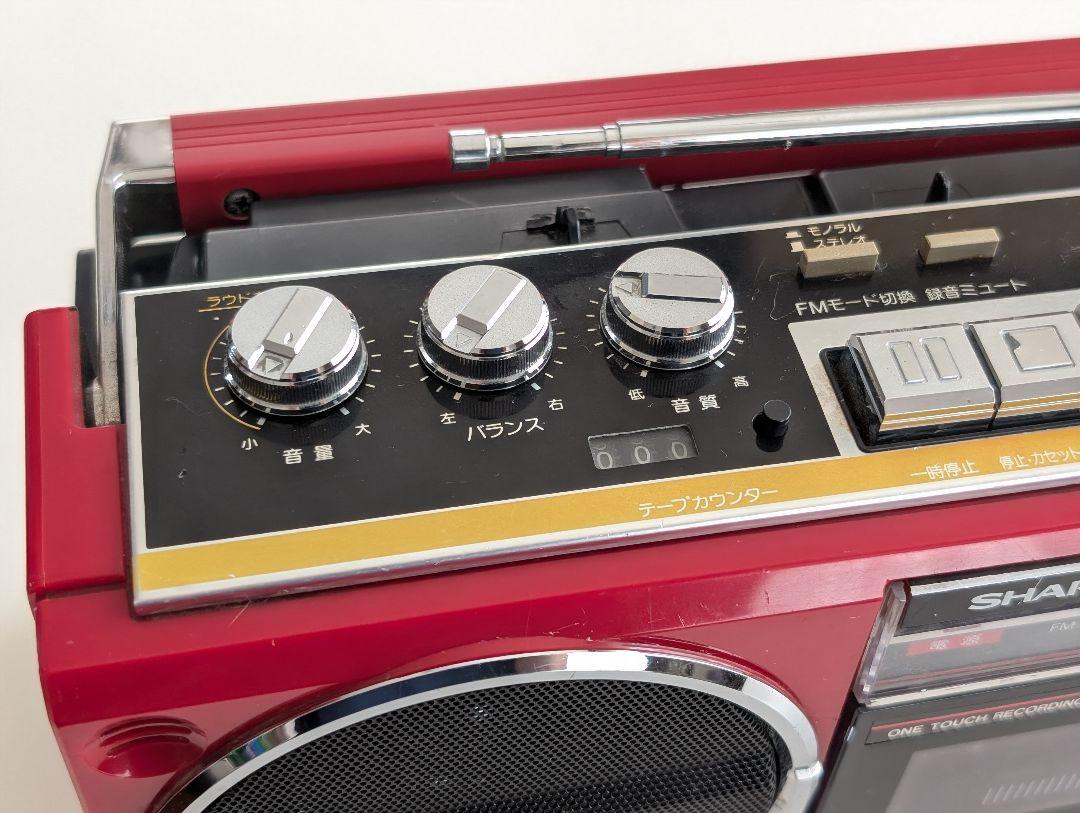 SHARP QT-77MK2  レッド　ラジカセ レトロ