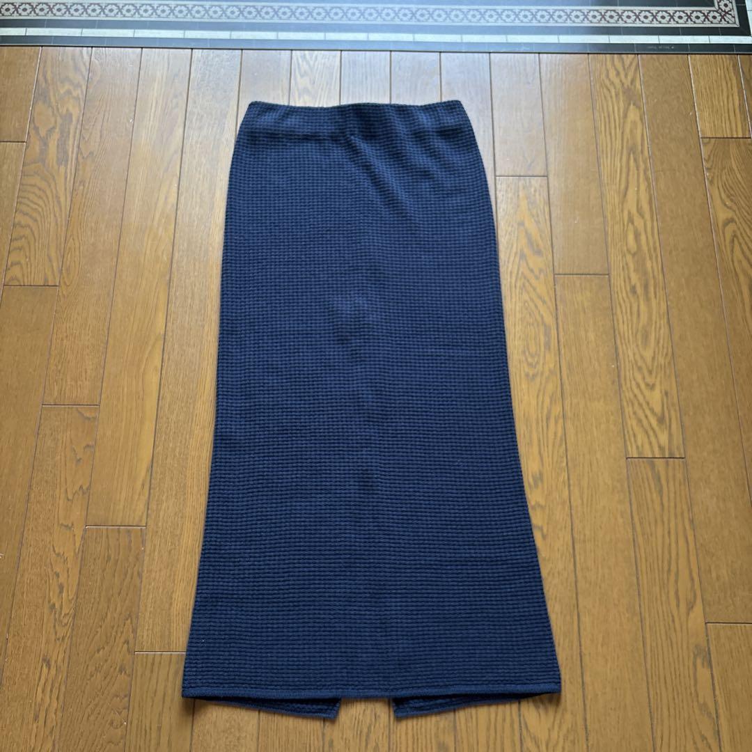 MADISONBLUE ワッフル　ニットスカート マディソンブルー madisonblue ワッフルロングスカート スリット 0サイズ - メルカリ