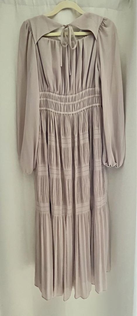 ワンピース Majolica Pleated Chiffon Long Dress