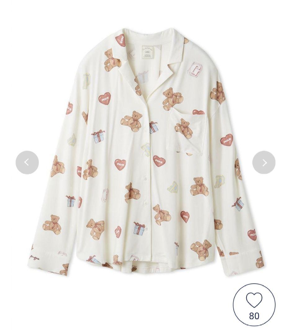 ジェラートピケ テディベアプリント ルームウェアセット ジェラートピケ テディベアプリント ルームウェアセット