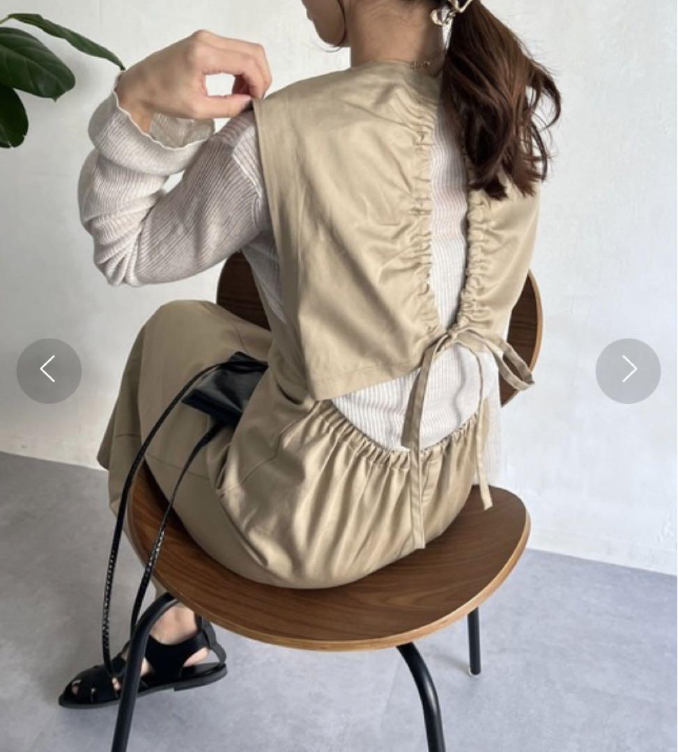 CAPRICIEUX LE'MAGE バックオープンワンピース ベージュ