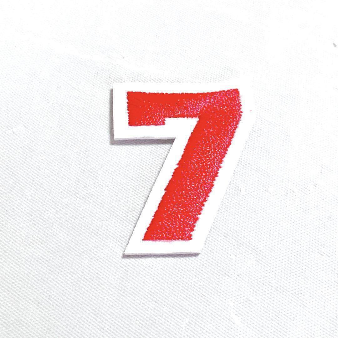 数字 7アイロンワッペン 赤 刺繍 赤色 数字型 アイロン接着 数字 7アイロンワッペン 赤 刺繍 赤色 数字型 アイロン接着