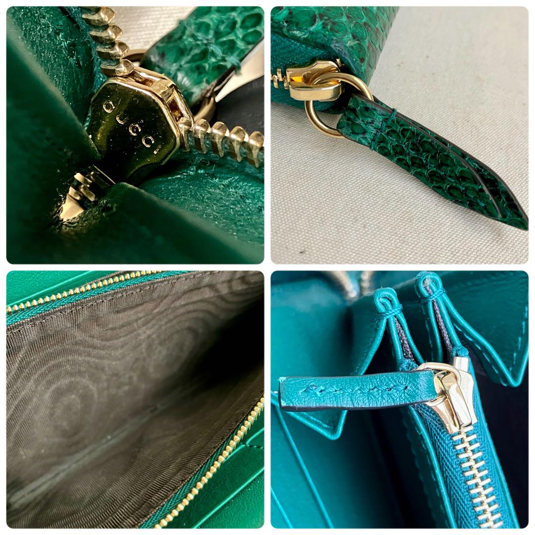 グッチ 財布 パイソン 本革 レザー ラウンドジップ GUCCI エキゾチック