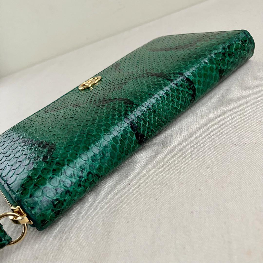 グッチ 財布 パイソン 本革 レザー ラウンドジップ GUCCI エキゾチック