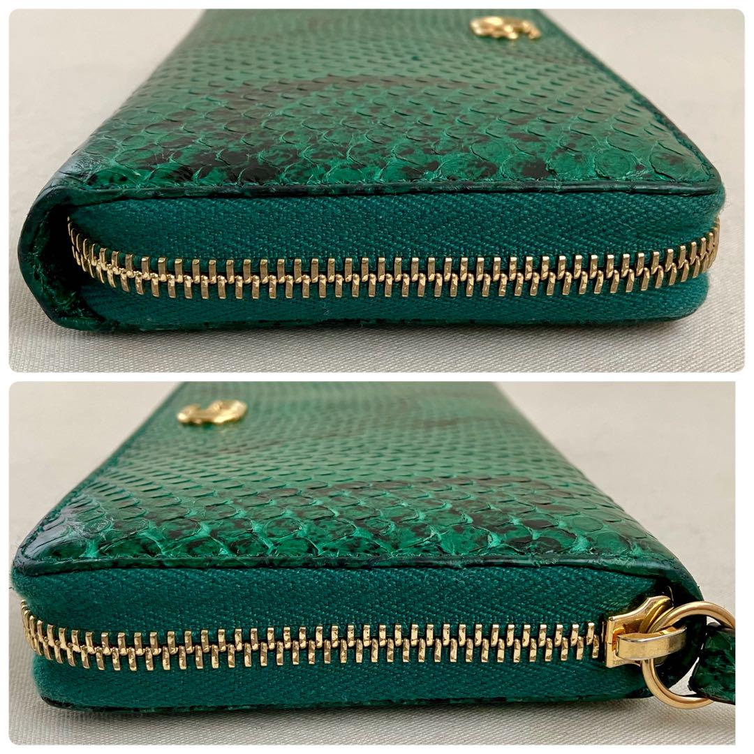 グッチ 財布 パイソン 本革 レザー ラウンドジップ GUCCI エキゾチック