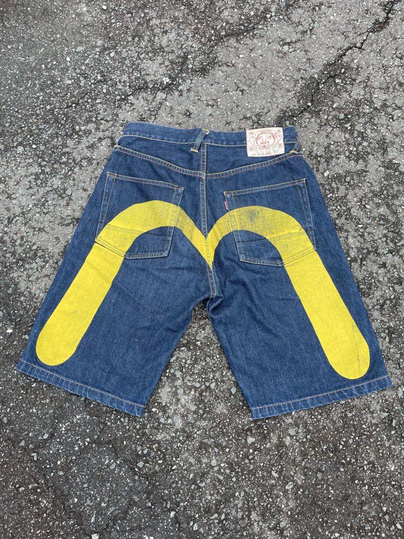 EVISU 大黒 デニムジーンズ W32黄色スケートボード