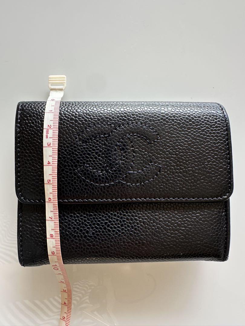 CHANEL シャネル 三つ折り コンパクト財布 マトラッセ キャビア