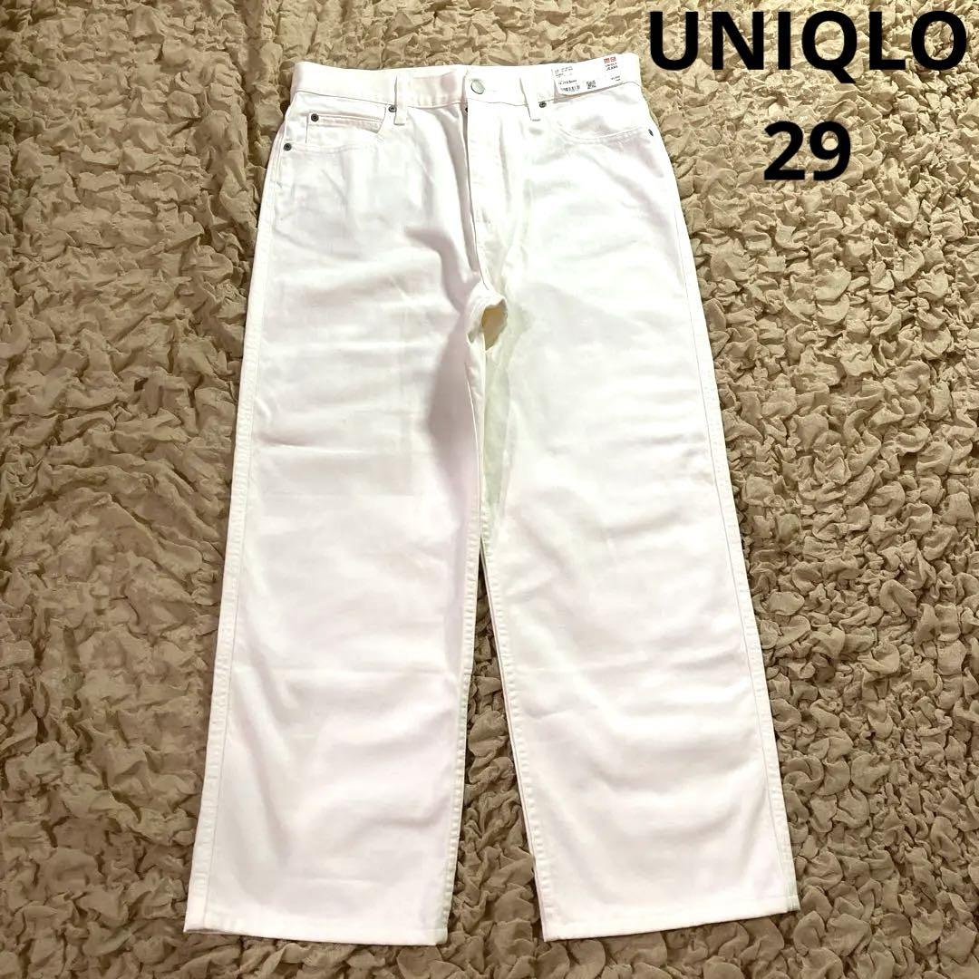 【関税込み】Rohe オフホワイト バギージーンズ UNIQLO - 【希少】新品 ユニクロ バギージーンズ ウエスト29