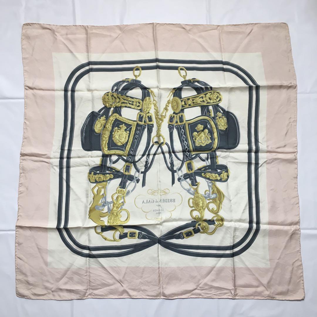 2504-192｜エルメス カレ 90 スカーフ シルク ライトピンク