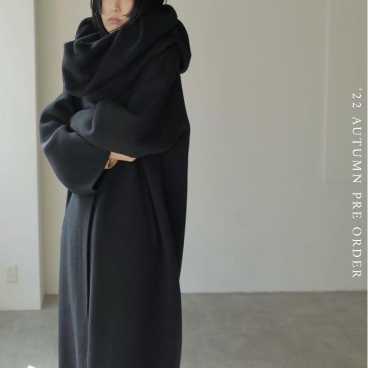 ETRE ワイドストールリバーコート BLACK S サイズ www.cadelfa.it