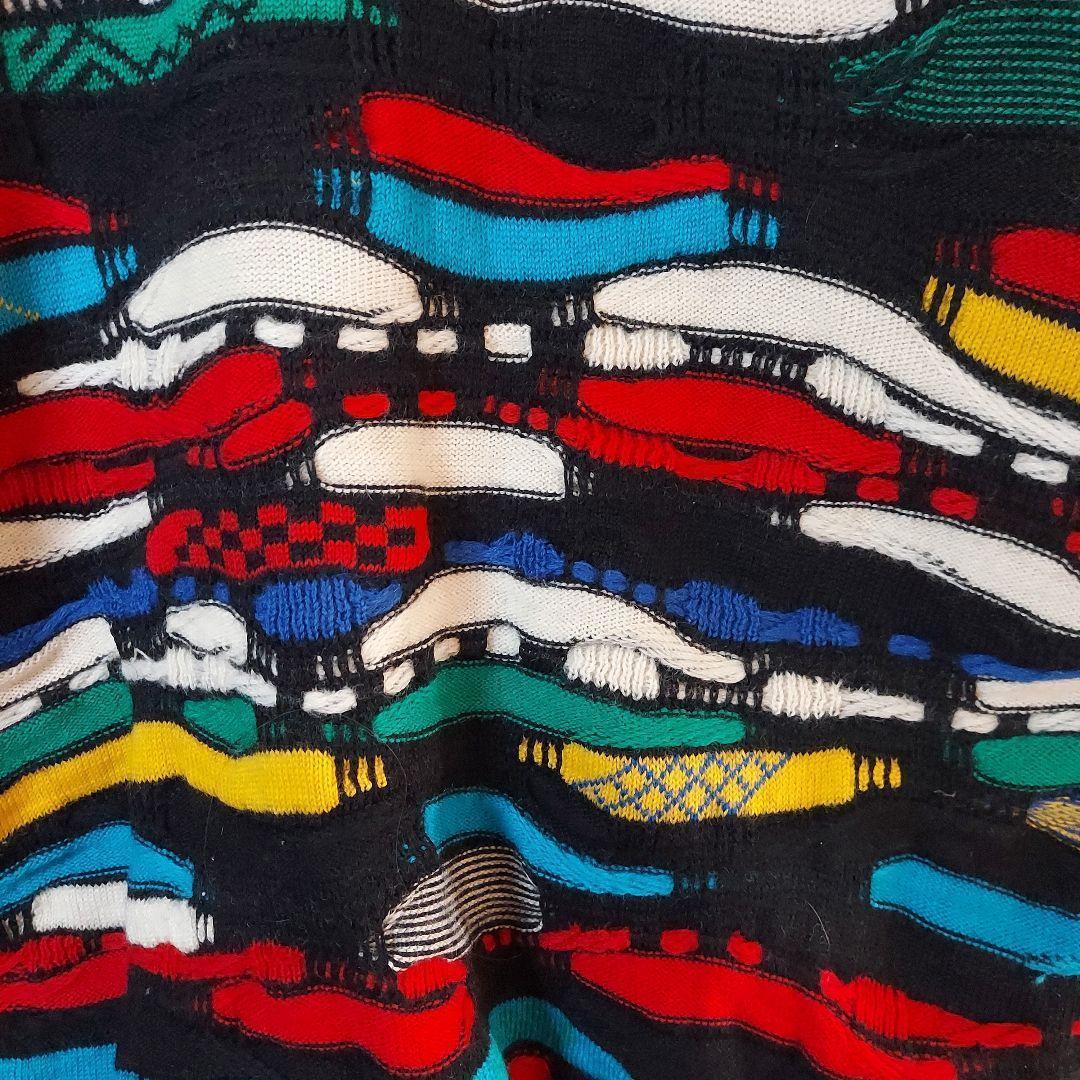 【COOGI】クージー オーストラリア製 カーディガン 3Dニット 好配色 M 【COOGI】クージー オーストラリア製 カーディガン 3Dニット 好配色 M