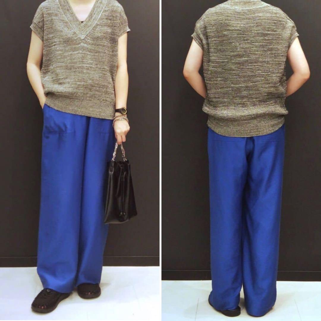 iCB サイズ2【洗える】ワッシャーツイル ワイドストレートパンツ
