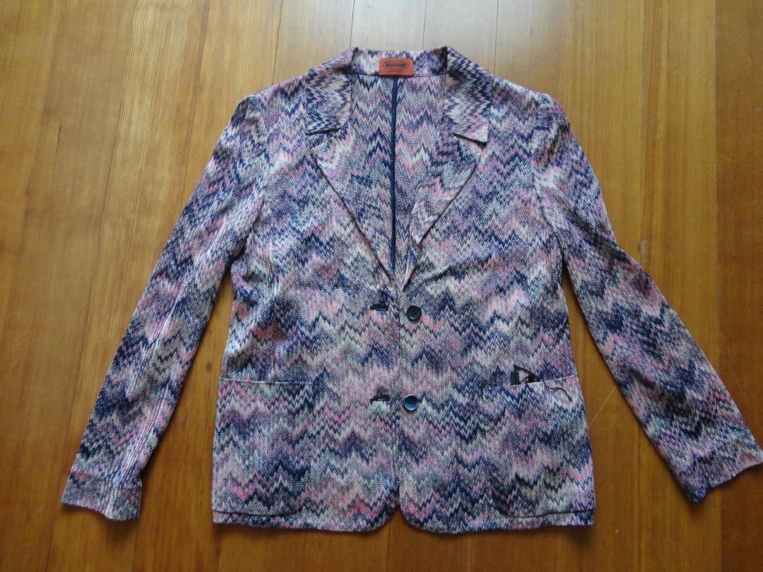 Zigzag cotton and viscose blazer Silver | Missoni
