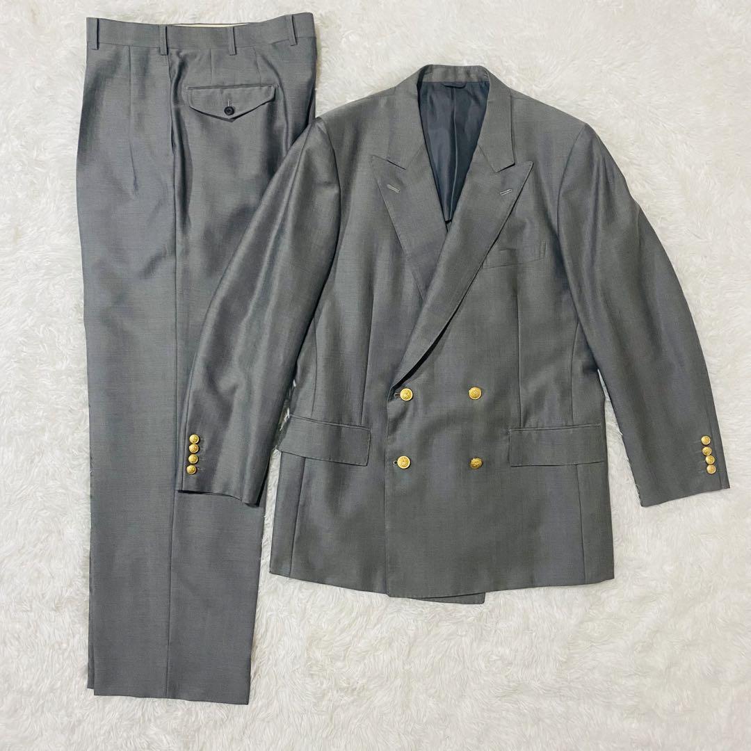 希少・美品✨Aquascutum 金ボタン　ダブルスーツ　セットアップ　グレー 14,578円