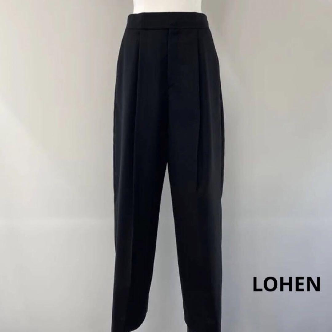 LOHEN 裾ゴムタック　ブラックパンツ 未使用タグ付LOHENローヘン4Pセットアップ裾タックパンツ22AW