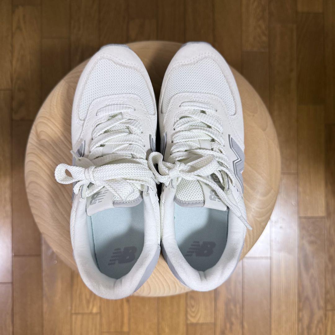 574+ New Balance 厚底 スニーカー ホワイト/グレー 23.5