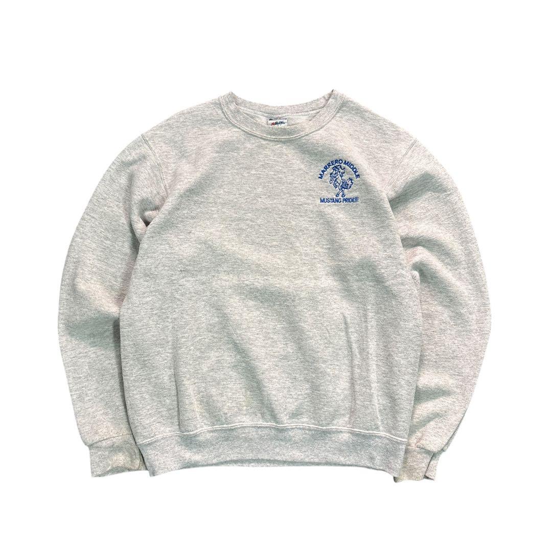 7AS3【JERZEES】刺繍　スウェット　S トレーナー　古着used