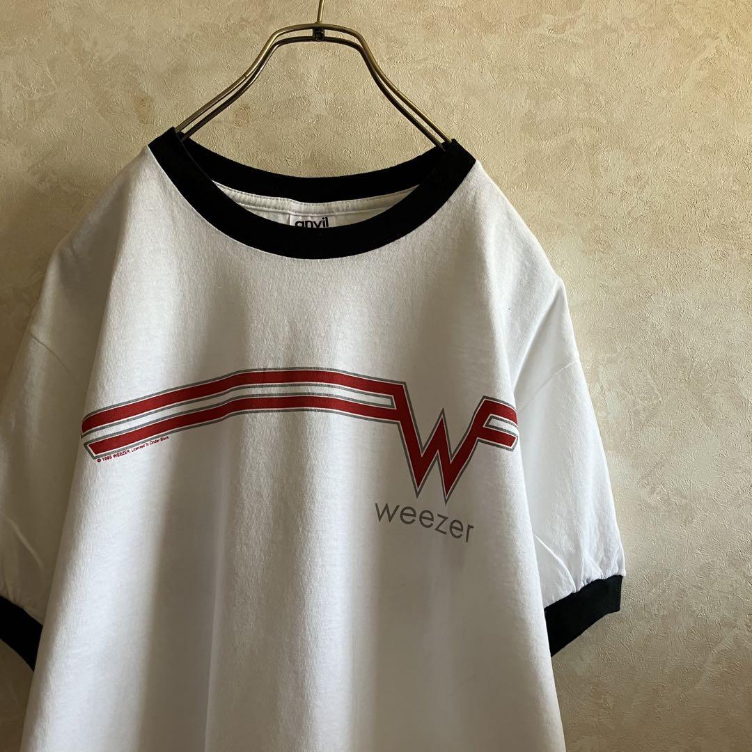 US古着 美品 菅田将暉着同 Weezer リンガーtシャツ白黒 L