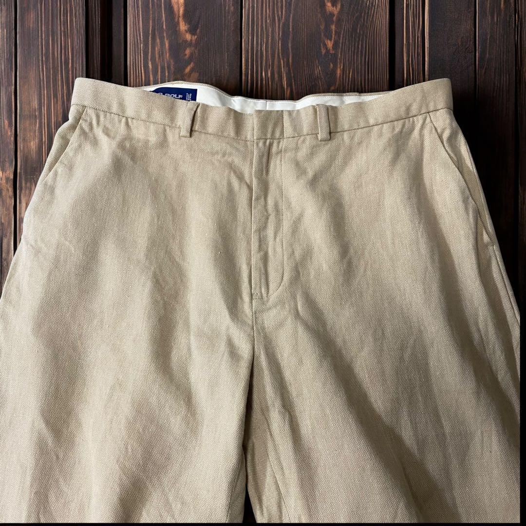 POLO GOLFポロゴルフラルフローレン リネンコットンパンツチノパンW38