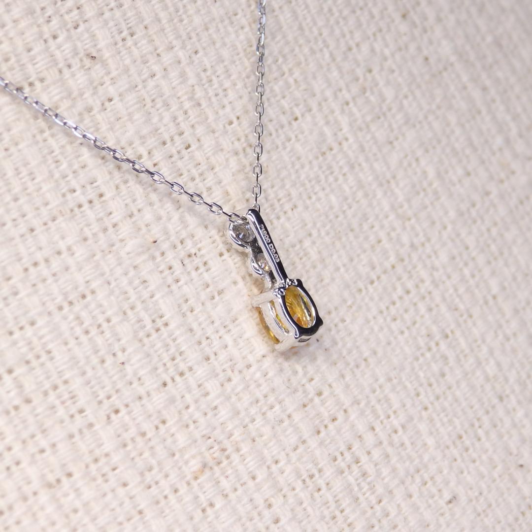 イエローサファイア ペンダントトップ 0.343ct Z5829 プラチナ Pt