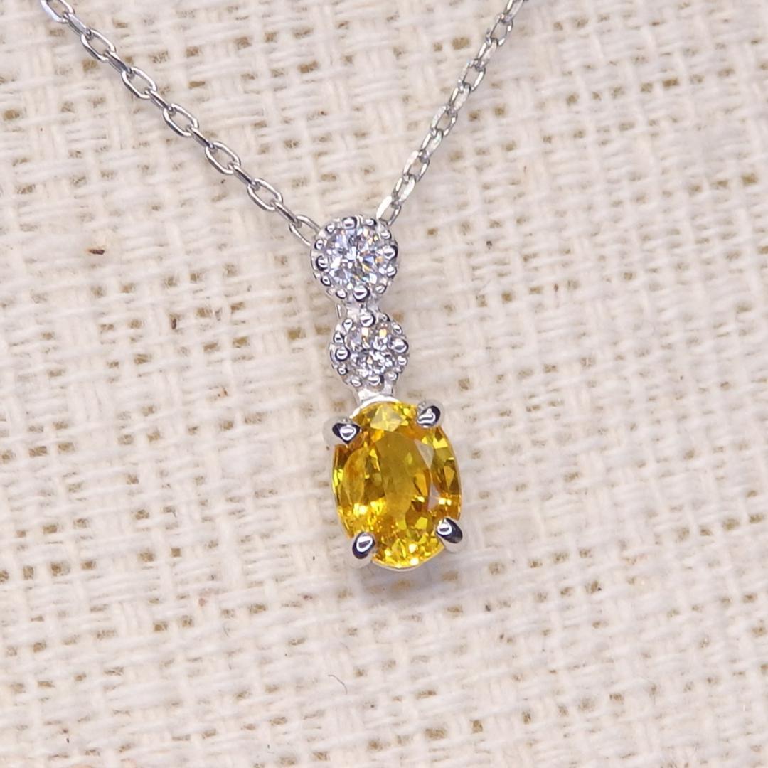 イエローサファイア ペンダントトップ 0.343ct Z5829 プラチナ Pt