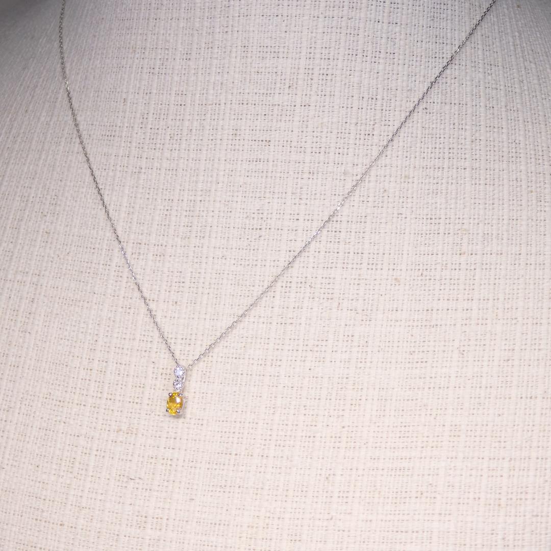 イエローサファイア ペンダントトップ 0.343ct Z5829 プラチナ Pt