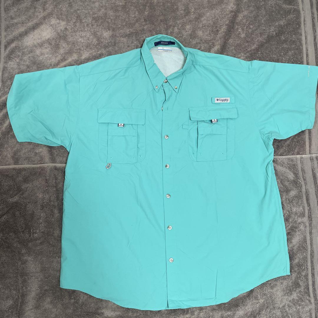 Columbia PFG バハマシャツ XL/TG ターコイズ