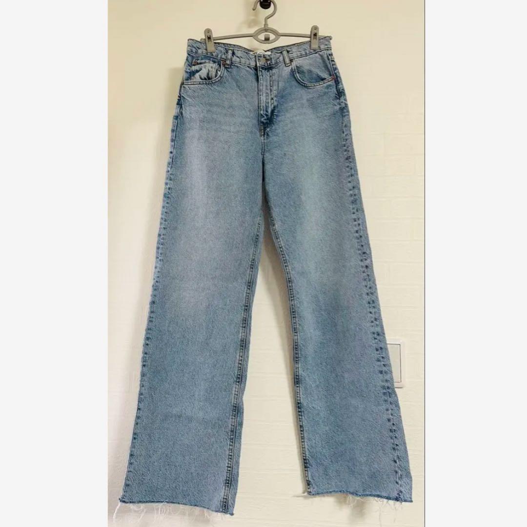 デニム パンツ ジーンズ ボトムス ハイウエスト ワイドストレート XL