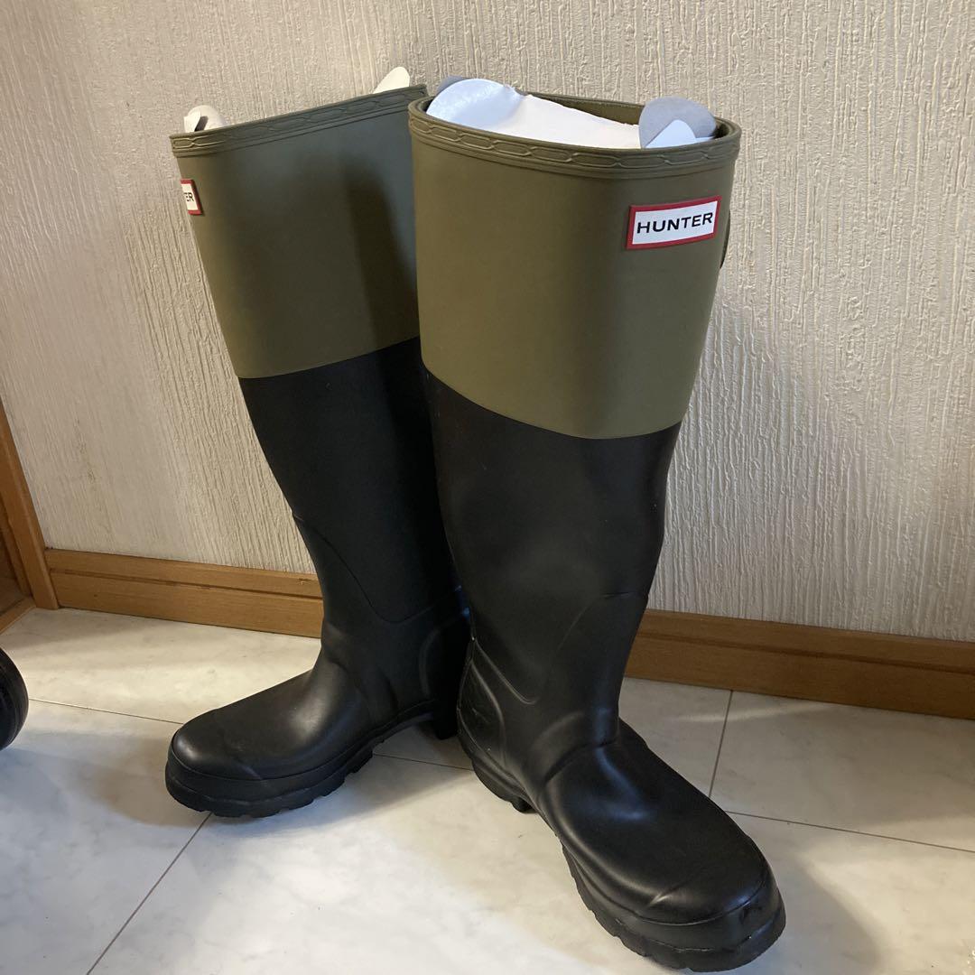 美品 ハンター HUNTER レインブーツ 長靴 ロング UK3 ブラック