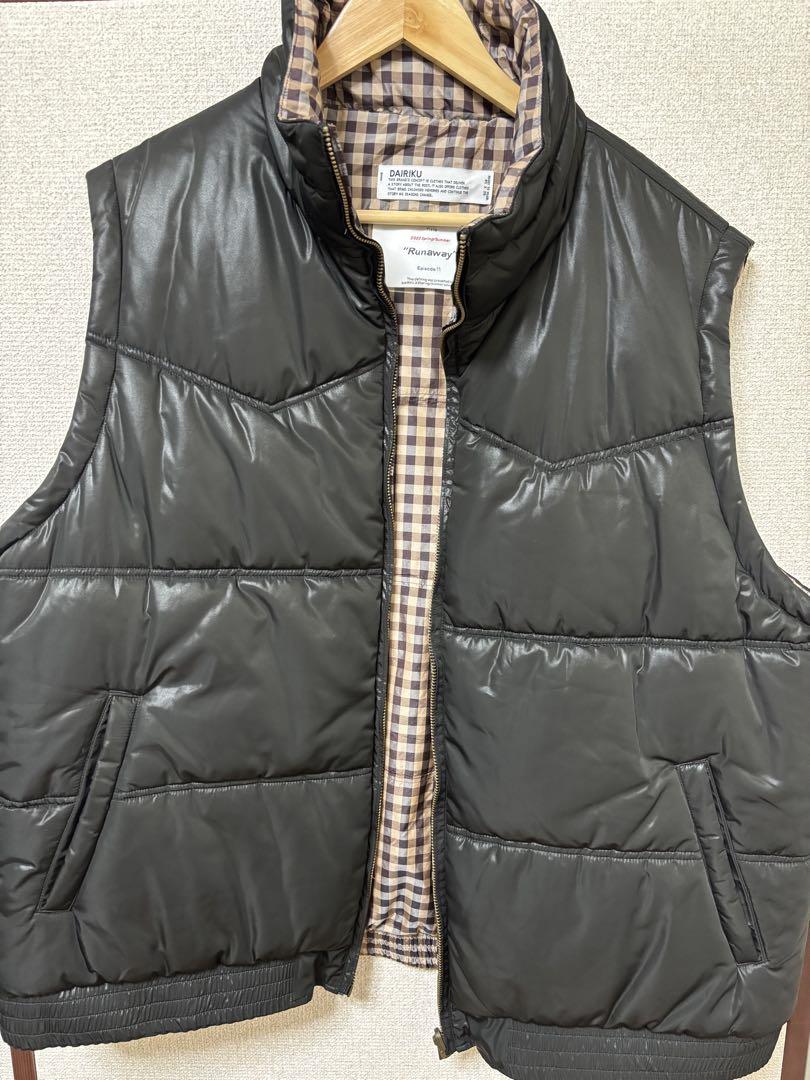 DAIRIKU 23SS リバーシブル チェック ナイロン 中綿 ベスト DAIRIKU 23SS リバーシブル チェック ナイロン 中綿 ベスト