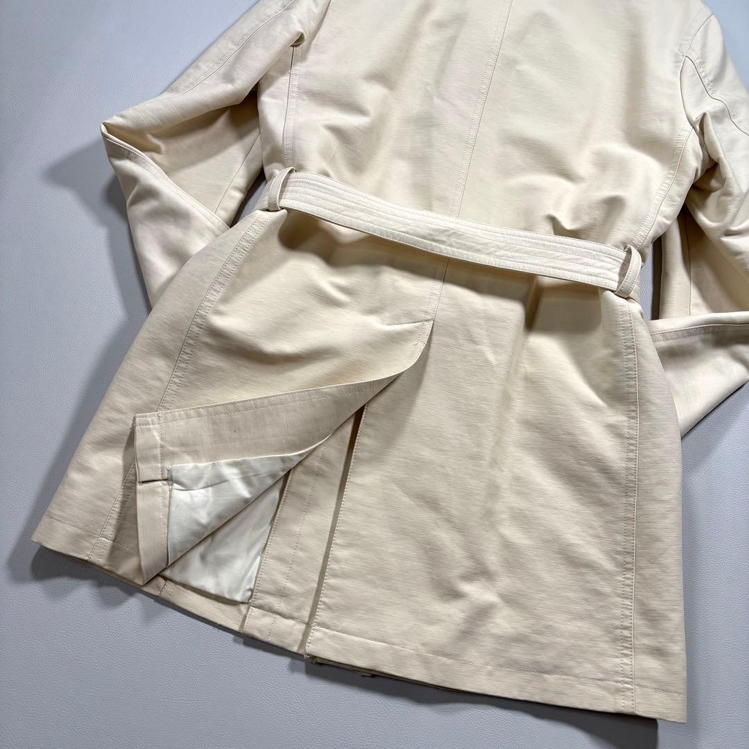 極美品 L相当 メンズメルローズ トレンチコート ベルト アイボリー コットン 極美品 L相当 メンズメルローズ トレンチコート ベルト アイボリー コットン