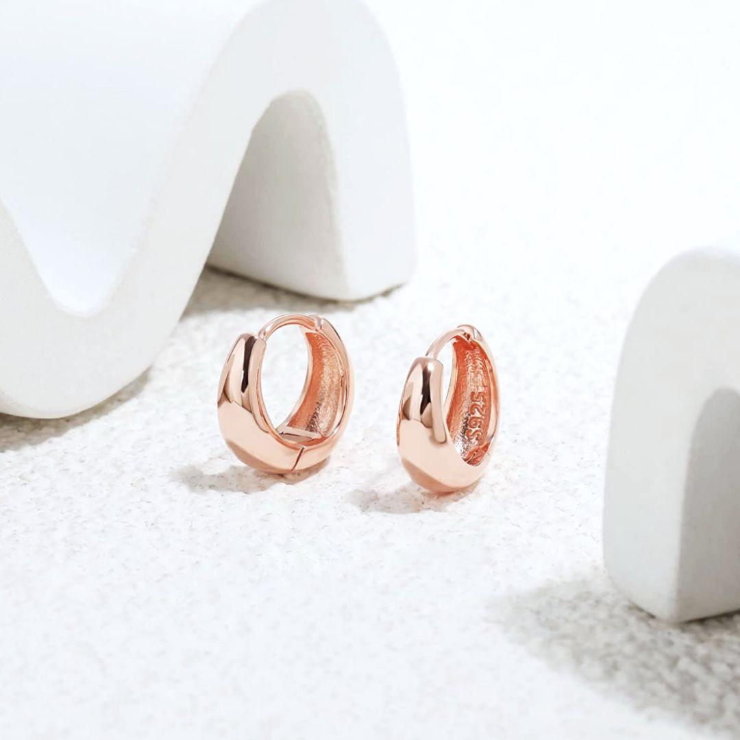 最大12%OFFクーポン 035At【高品質✨】ぷっくりフープピアス ピンクゴールド アクセサリー