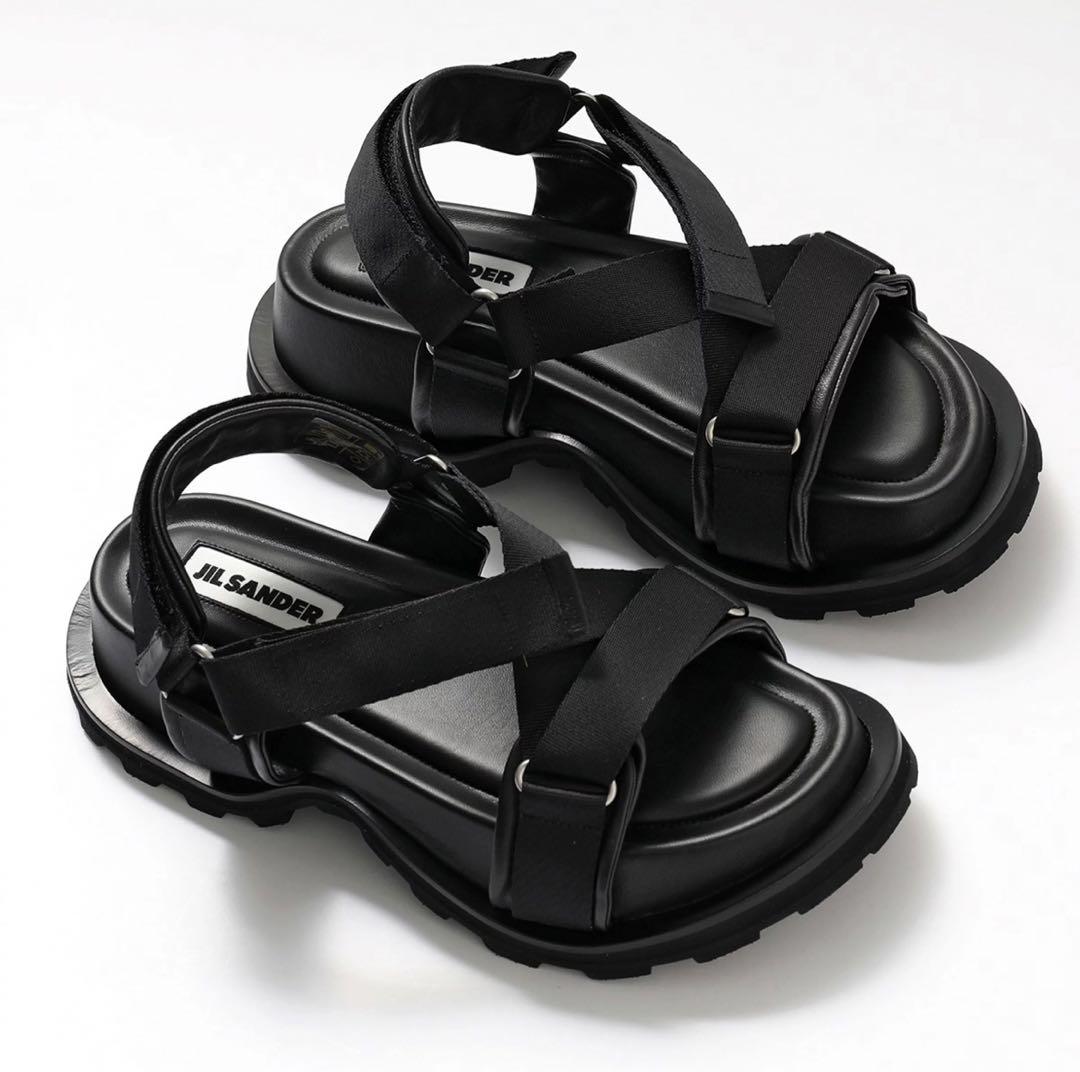 【美品】JIL SANDER ジルサンダー サンダル クロス ベルト 37