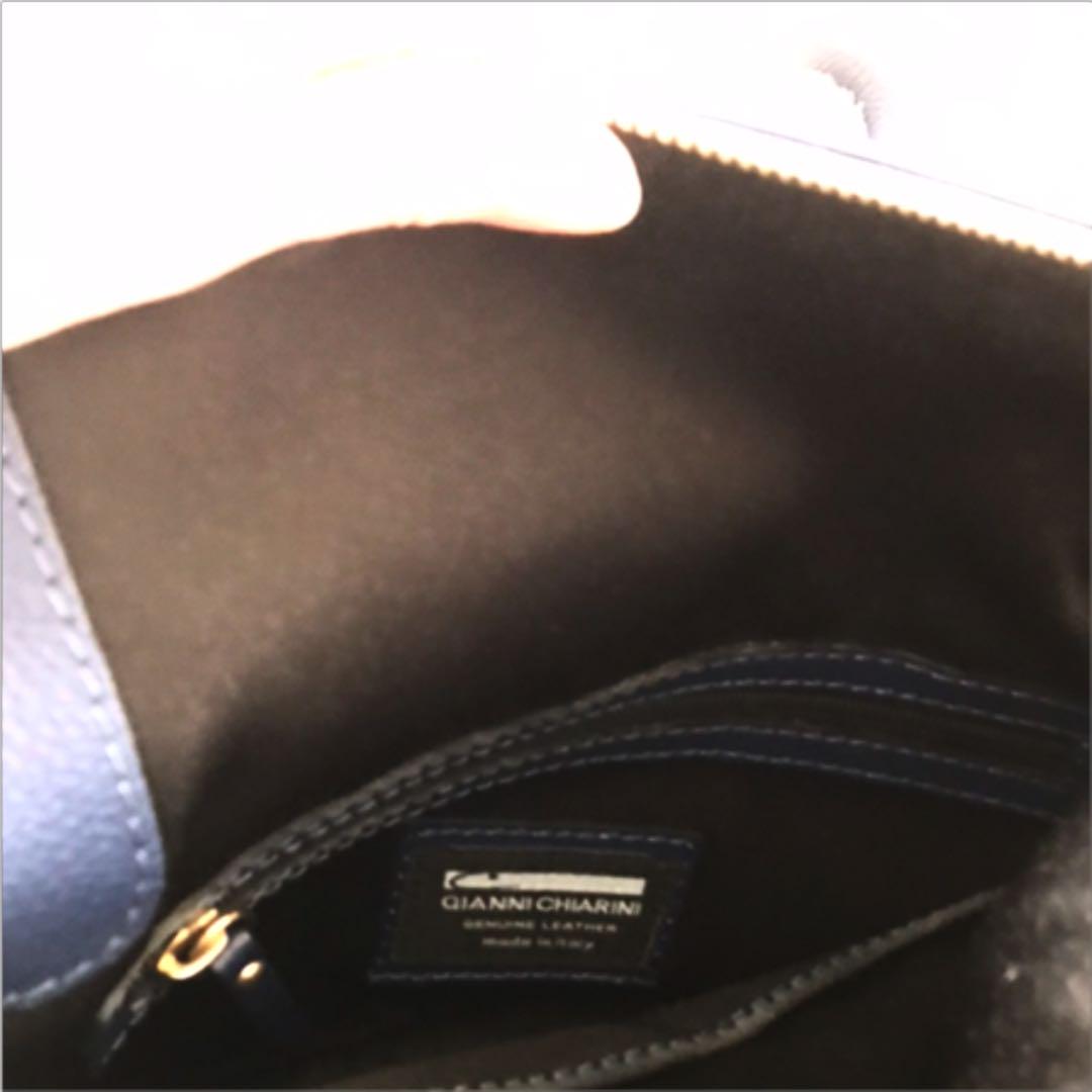 極美品 ジャンニキャリーニ 2way 大容量 シボ革 レザー