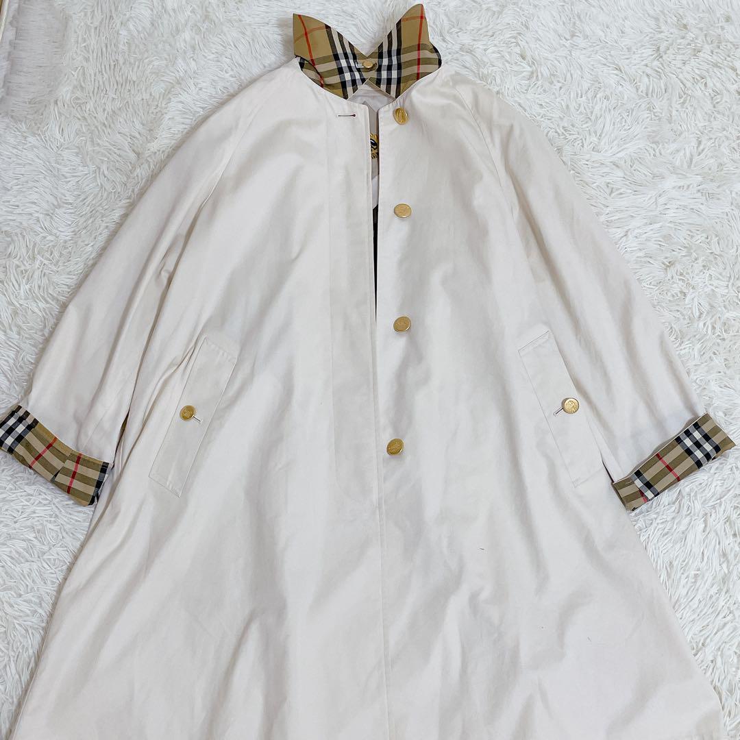 BURBERRY   ステンカラーコート　ノバチェック　金ボタン　ホースマーク